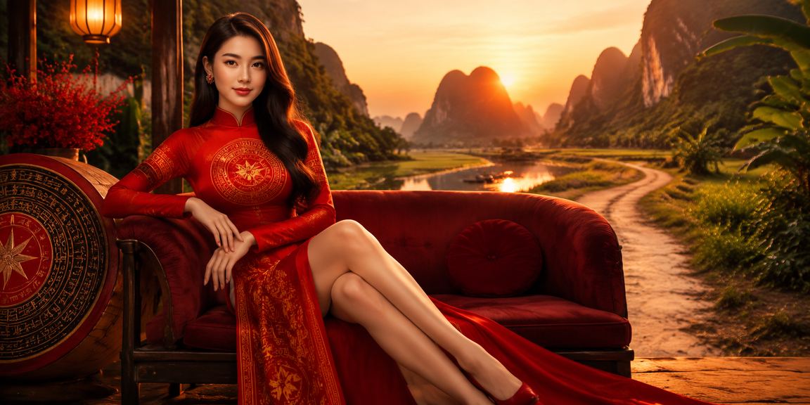 Thành viên xsmnt2 mặc áo dài tại Ninh Bình xem thể thao và tích điểm VIP trên điện thoại